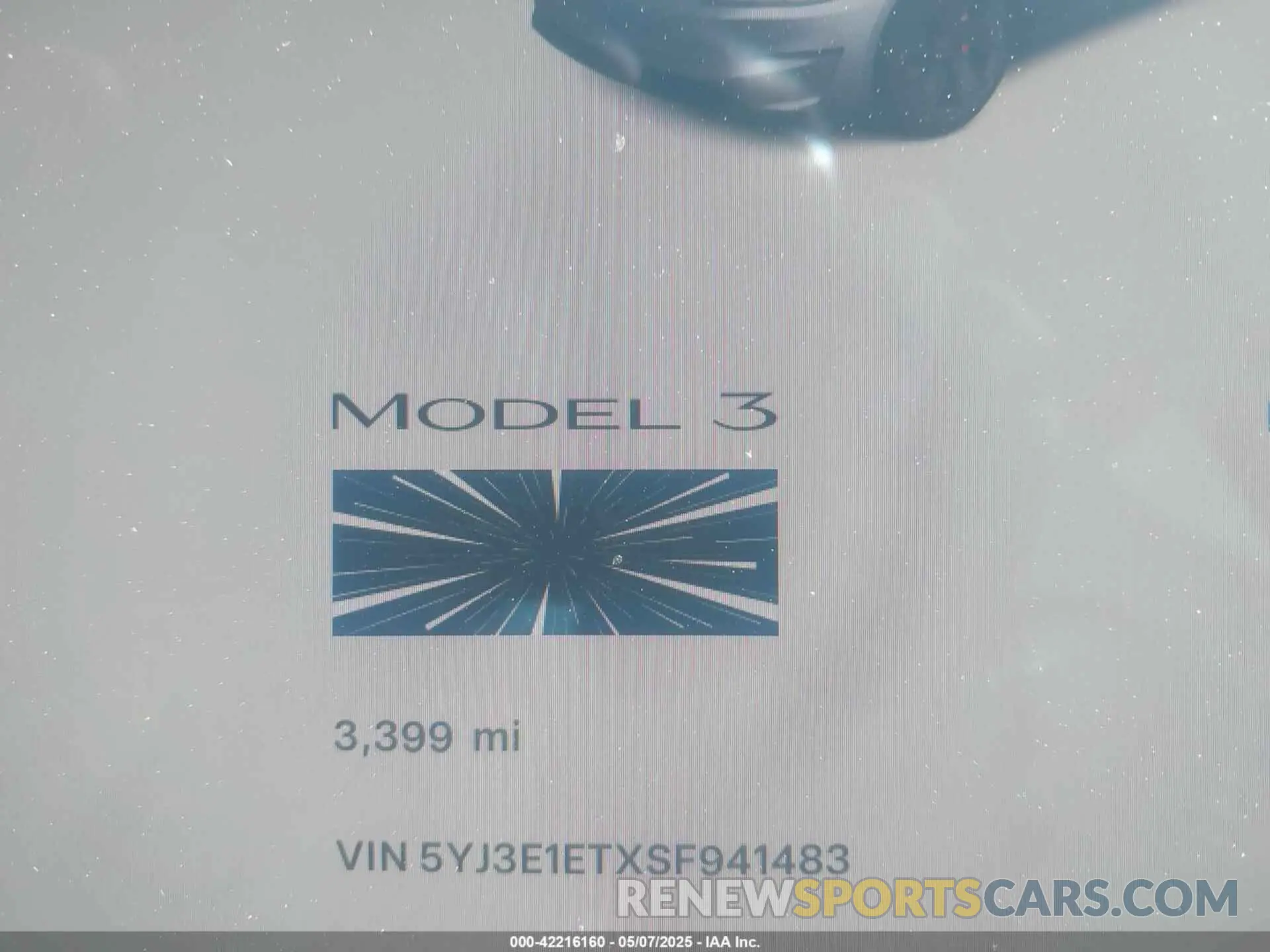 7 fotografías del automóvil dañado 5YJ3E1ETXSF941483 TESLA MODEL 3 2025
