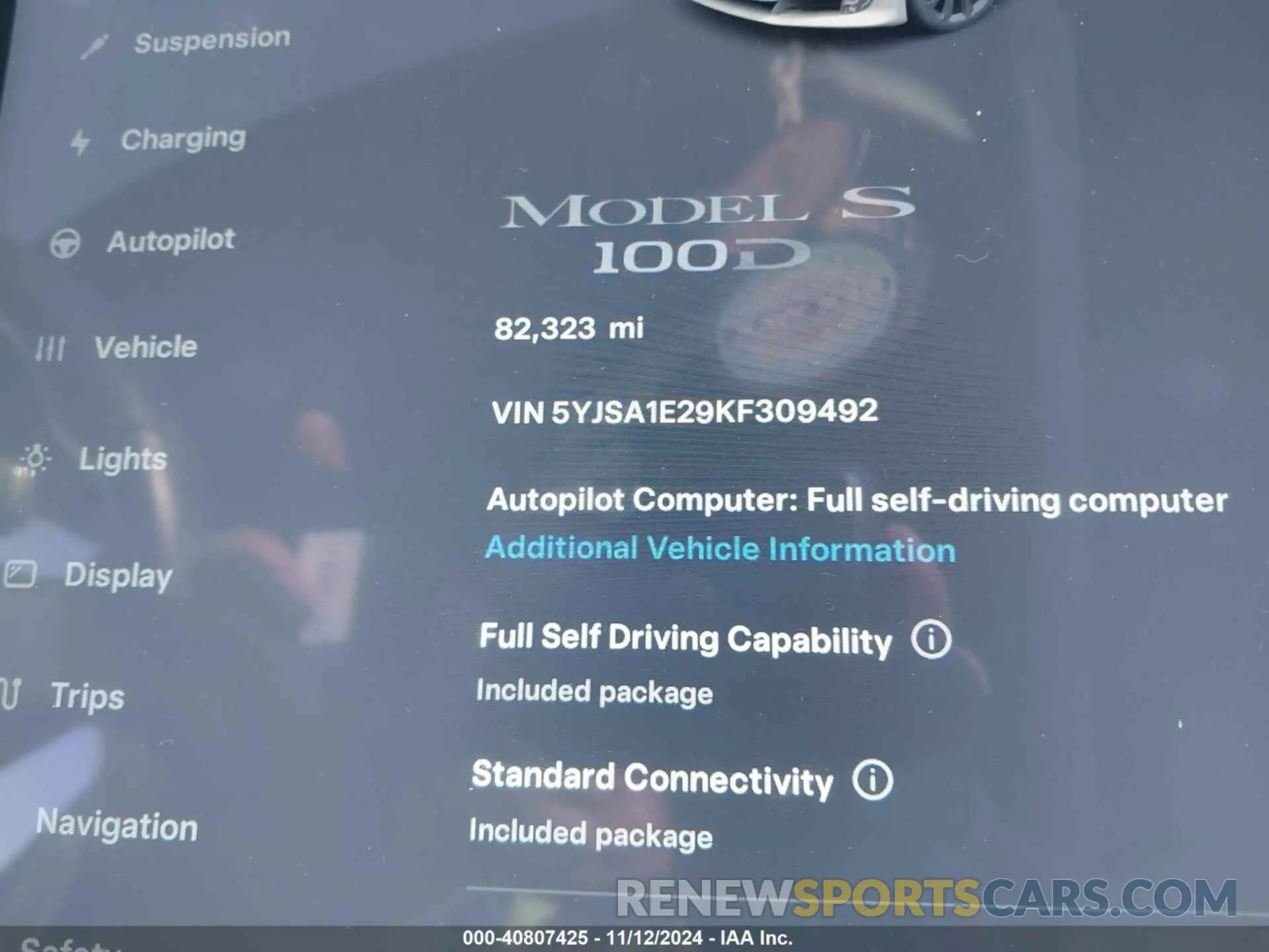 16 fotografías del automóvil dañado 5YJSA1E29KF309492 TESLA MODEL S 2019