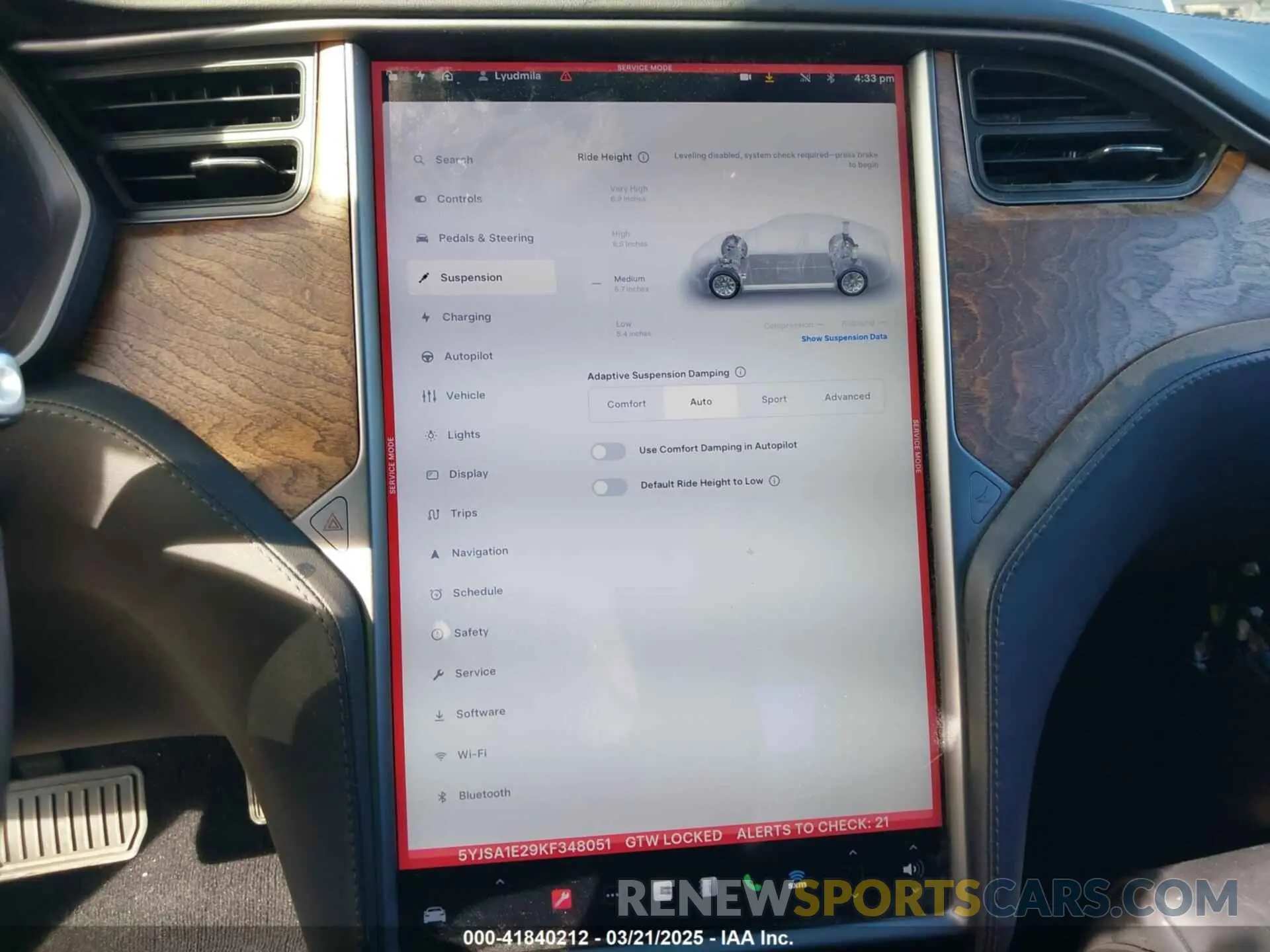19 fotografías del automóvil dañado 5YJSA1E29KF348051 TESLA MODEL S 2019