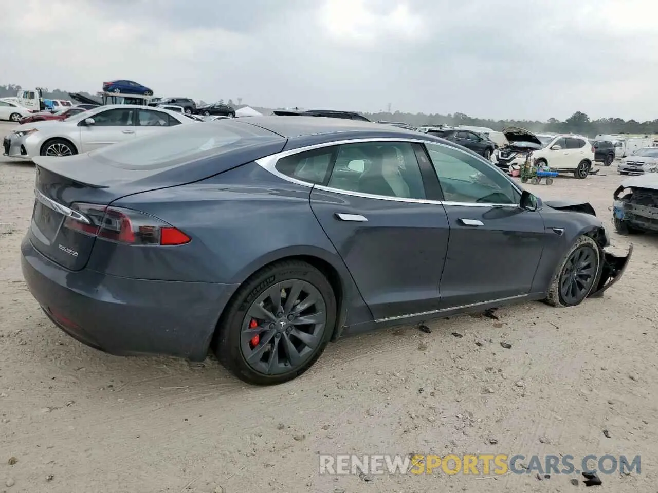 3 fotografías del automóvil dañado 5YJSA1E44KF349058 TESLA MODEL S 2019