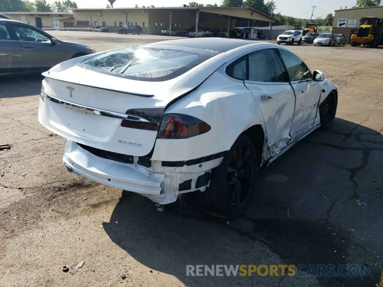 4 fotografías del automóvil dañado 5YJSA1E4XKF344172 TESLA MODEL S 2019