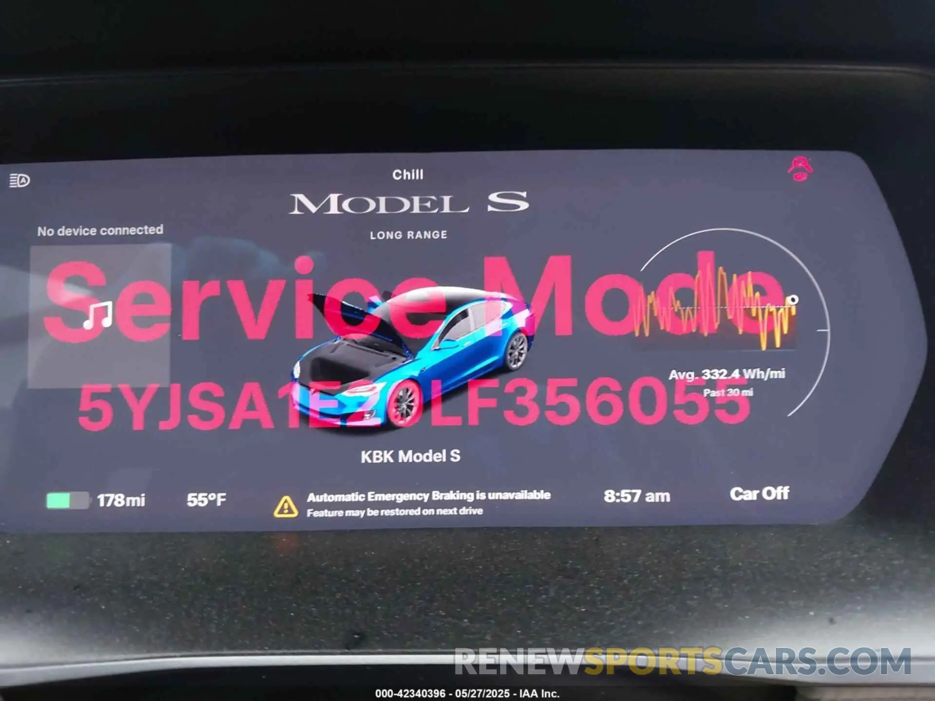 18 fotografías del automóvil dañado 5YJSA1E20LF356055 TESLA MODEL S 2020