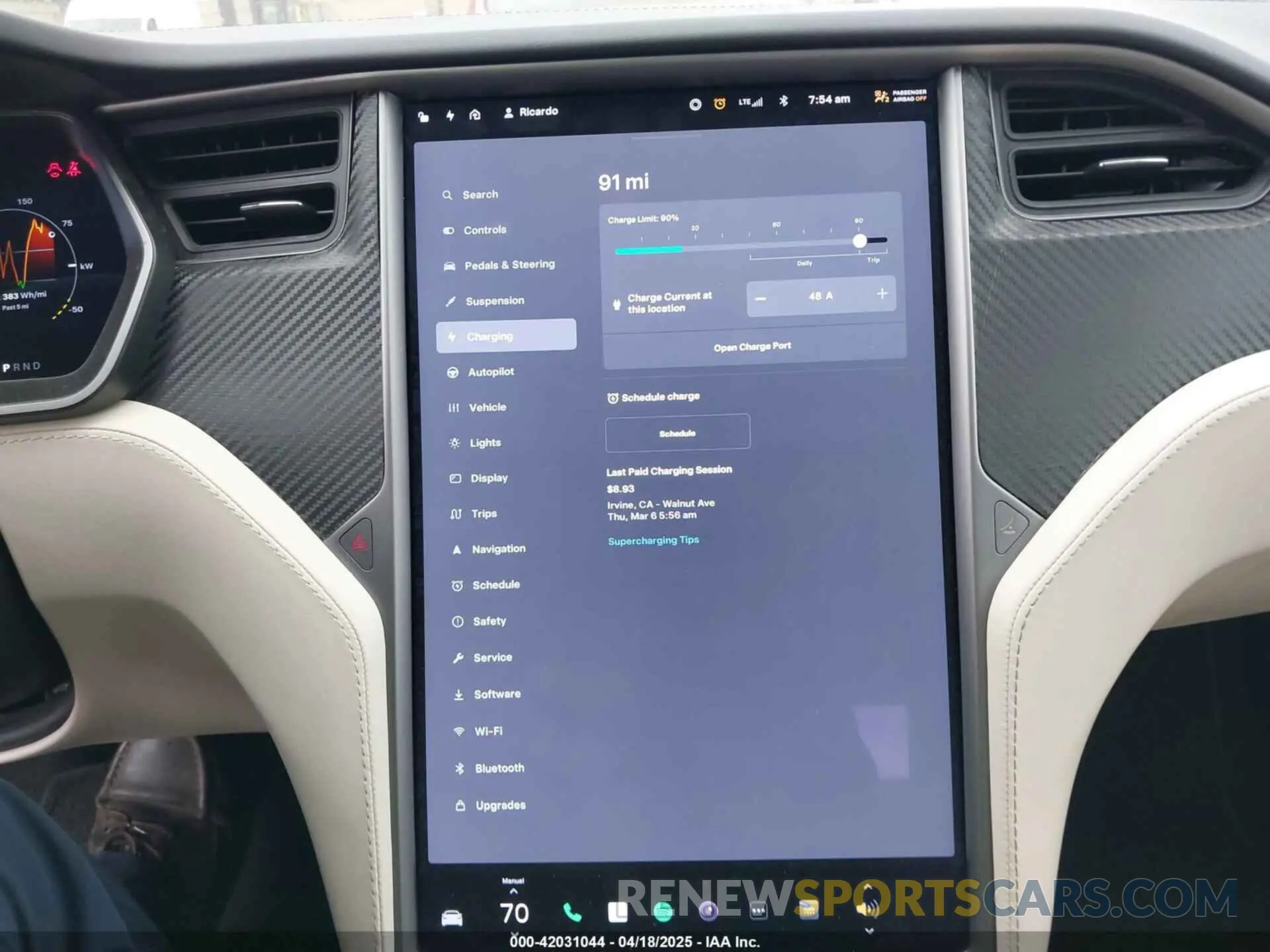 19 fotografías del automóvil dañado 5YJSA1E23LF390913 TESLA MODEL S 2020