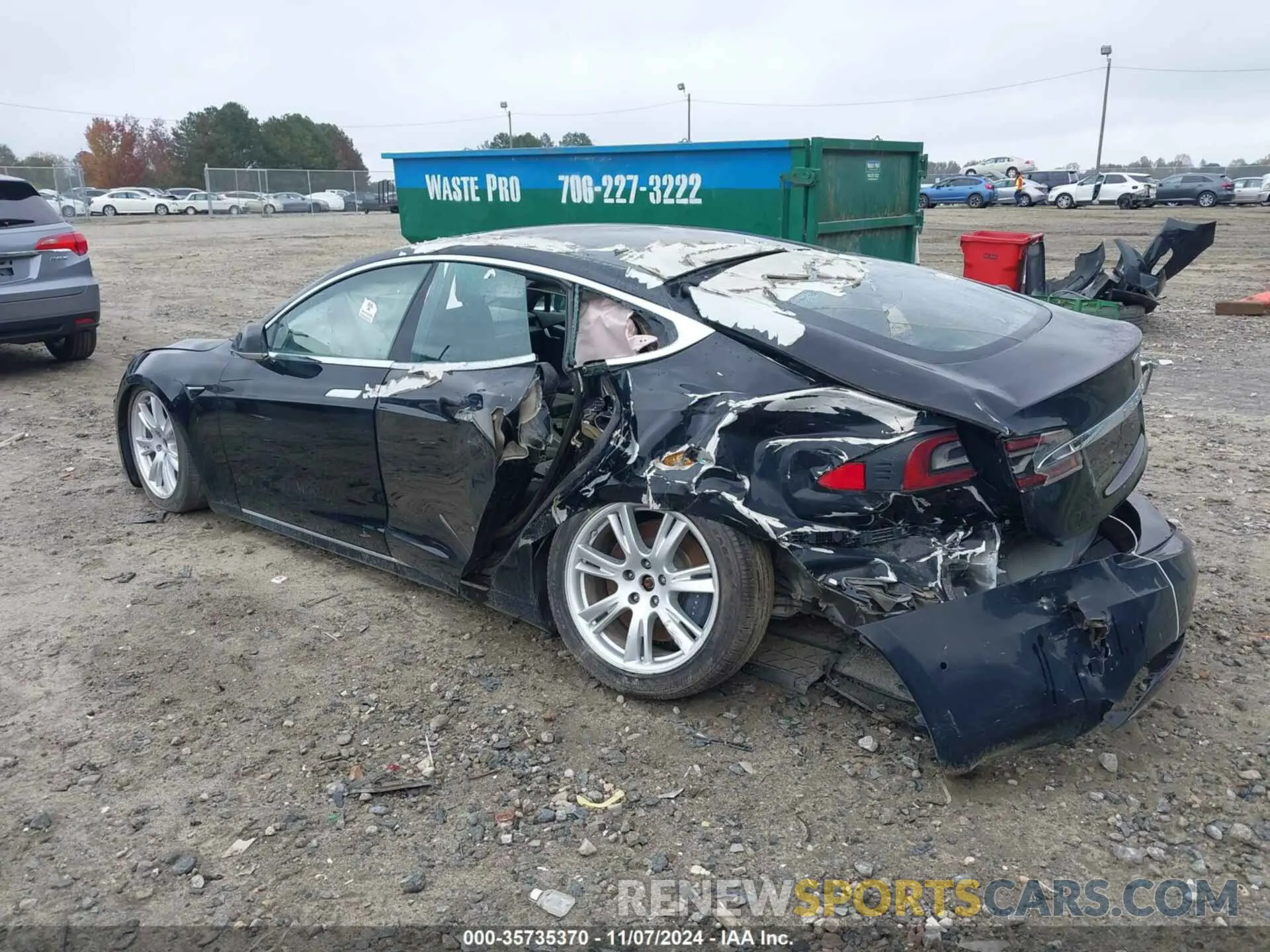 3 fotografías del automóvil dañado 5YJSA1E20MF427742 TESLA MODEL S 2021