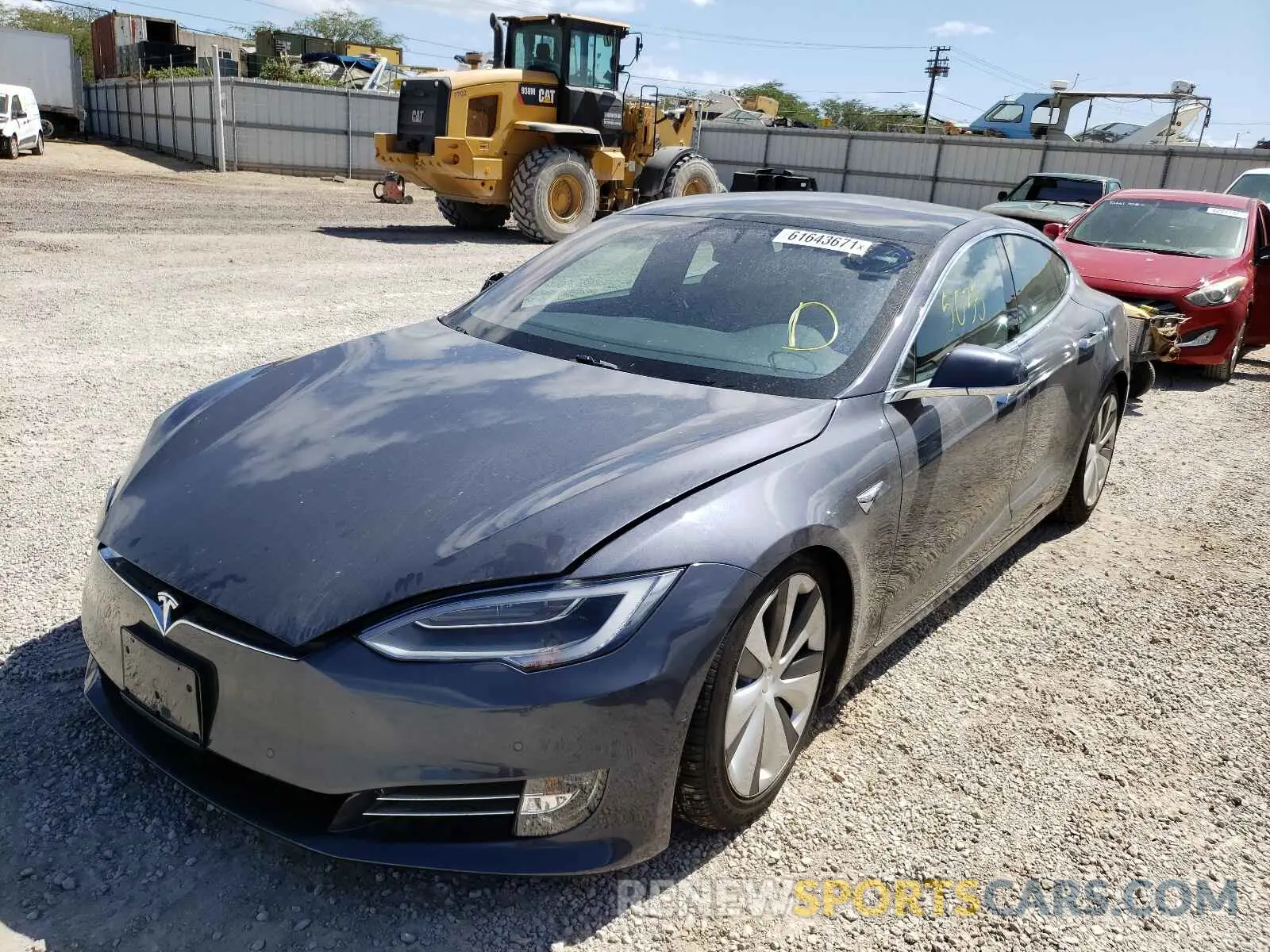 2 fotografías del automóvil dañado 5YJSA1E22MF425359 TESLA MODEL S 2021