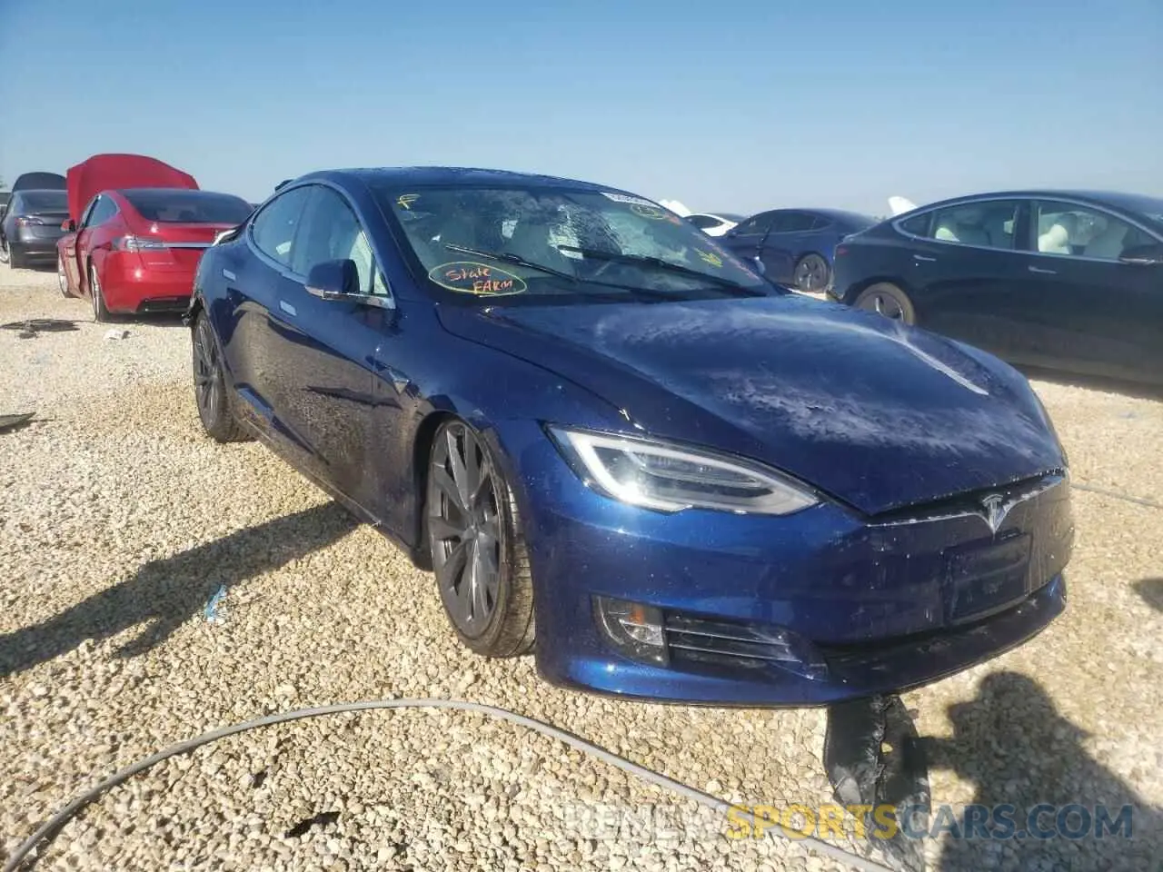1 fotografías del automóvil dañado 5YJSA1E25MF419135 TESLA MODEL S 2021