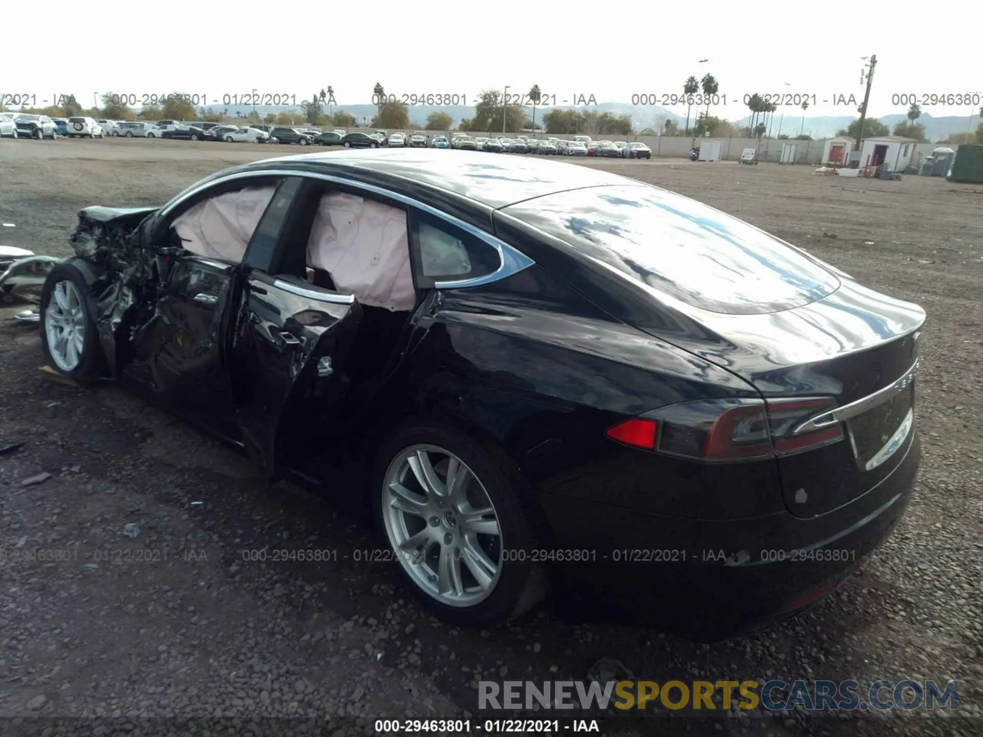 3 fotografías del automóvil dañado 5YJSA1E26MF427079 TESLA MODEL S 2021