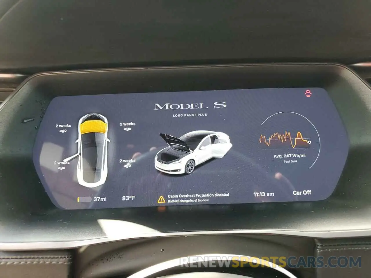 9 fotografías del automóvil dañado 5YJSA1E27MF424174 TESLA MODEL S 2021
