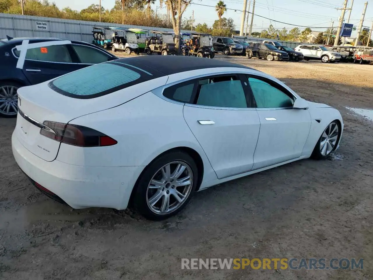 3 fotografías del automóvil dañado 5YJSA1E28MF421736 TESLA MODEL S 2021