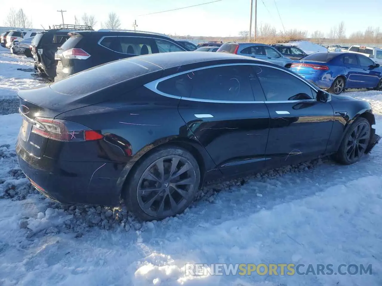 3 fotografías del automóvil dañado 5YJSA1E2XMF426825 TESLA MODEL S 2021