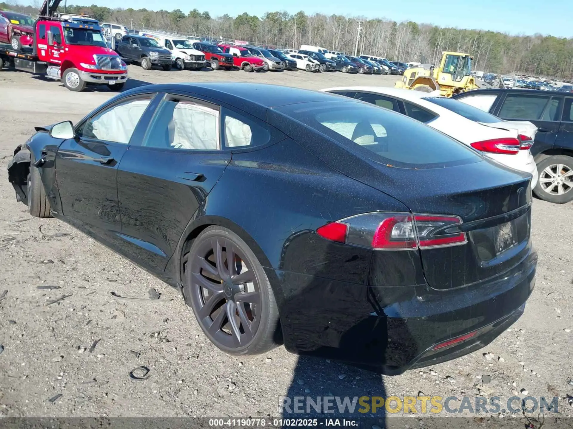3 fotografías del automóvil dañado 5YJSA1E50MF438864 TESLA MODEL S 2021