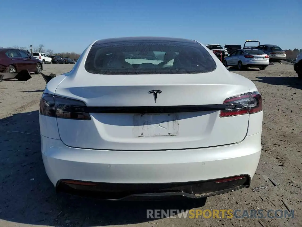 6 fotografías del automóvil dañado 5YJSA1E50MF452683 TESLA MODEL S 2021
