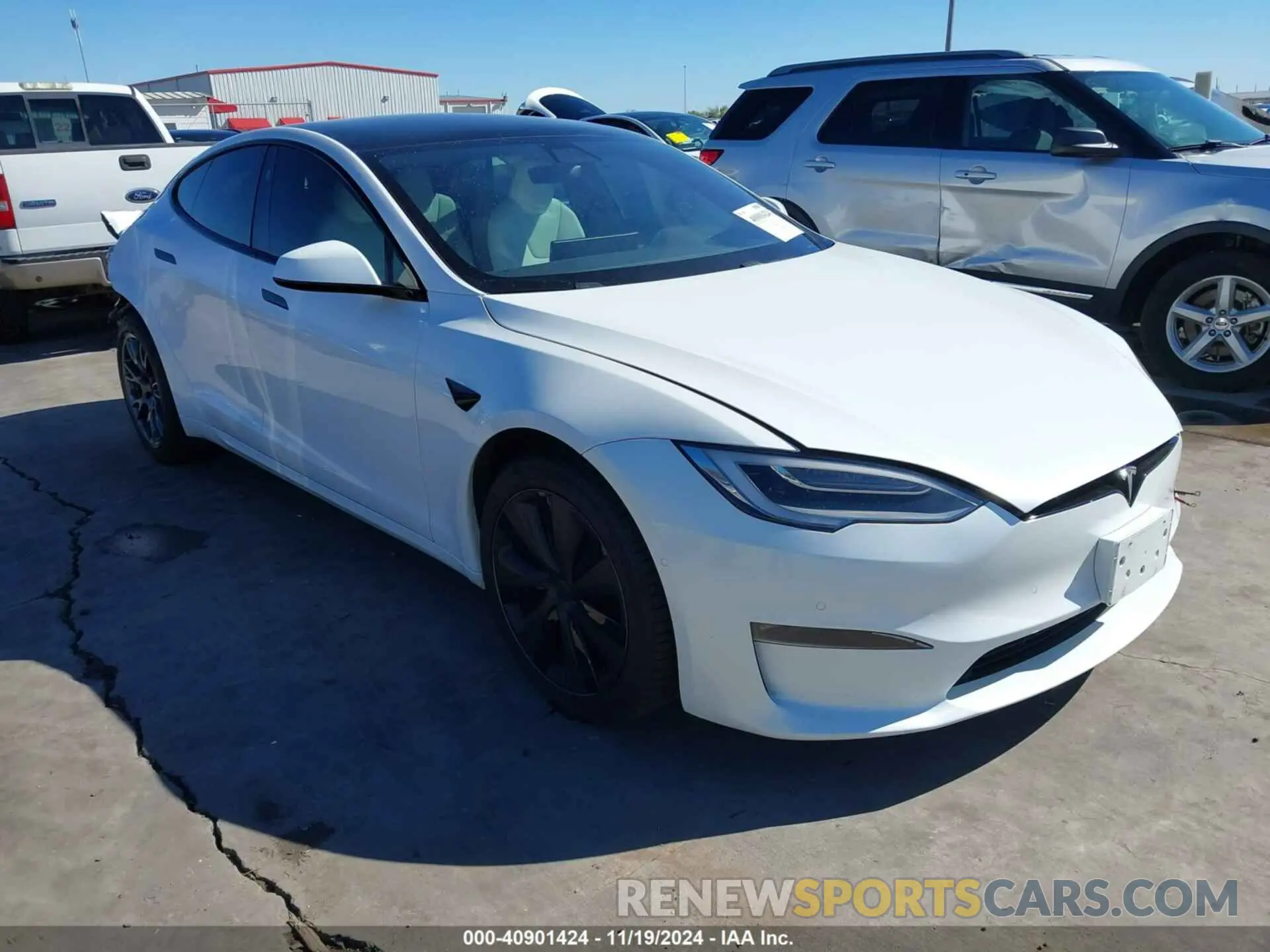 1 fotografías del automóvil dañado 5YJSA1E50MF455521 TESLA MODEL S 2021
