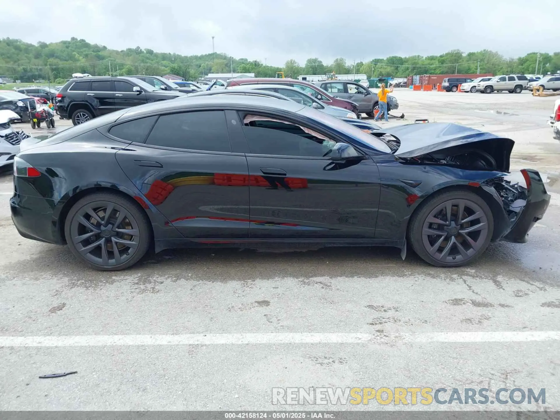 13 fotografías del automóvil dañado 5YJSA1E51MF434466 TESLA MODEL S 2021