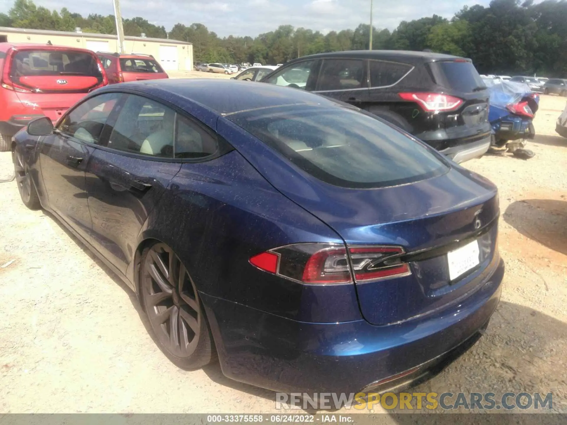 3 fotografías del automóvil dañado 5YJSA1E51MF436976 TESLA MODEL S 2021