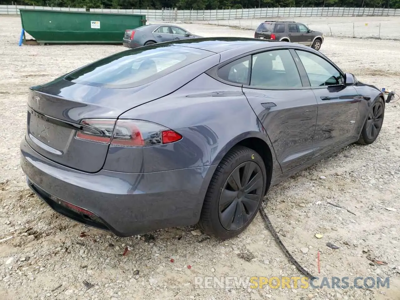 4 fotografías del automóvil dañado 5YJSA1E51MF440011 TESLA MODEL S 2021