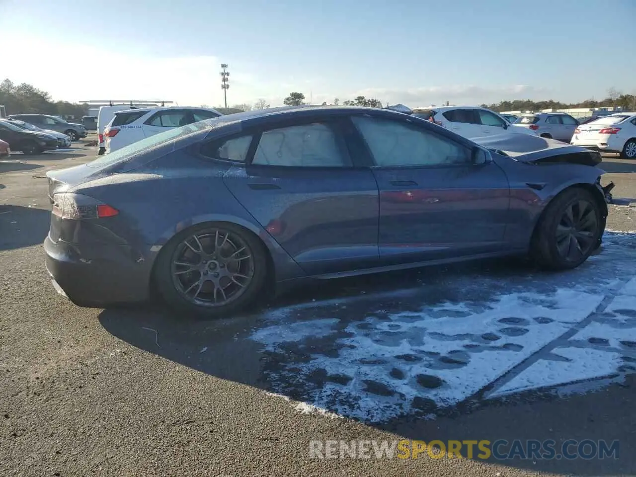 3 fotografías del automóvil dañado 5YJSA1E51MF455592 TESLA MODEL S 2021