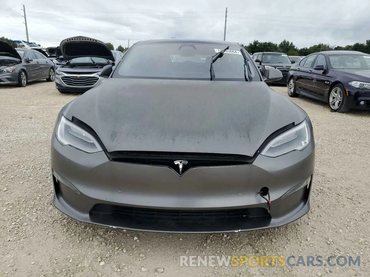 5 fotografías del automóvil dañado 5YJSA1E52MF430586 TESLA MODEL S 2021
