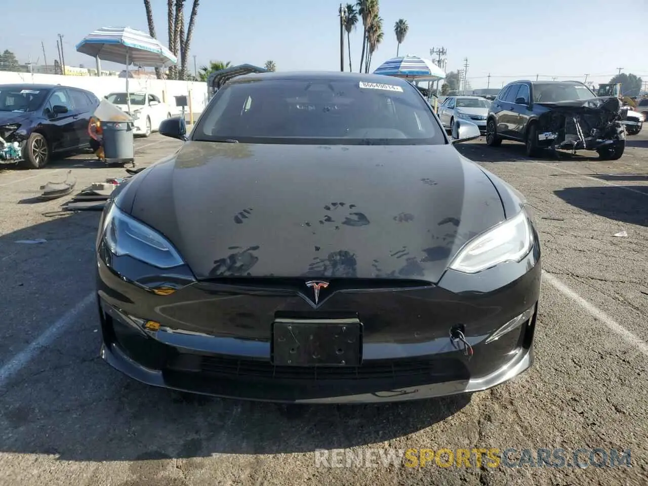 5 fotografías del automóvil dañado 5YJSA1E52MF443578 TESLA MODEL S 2021