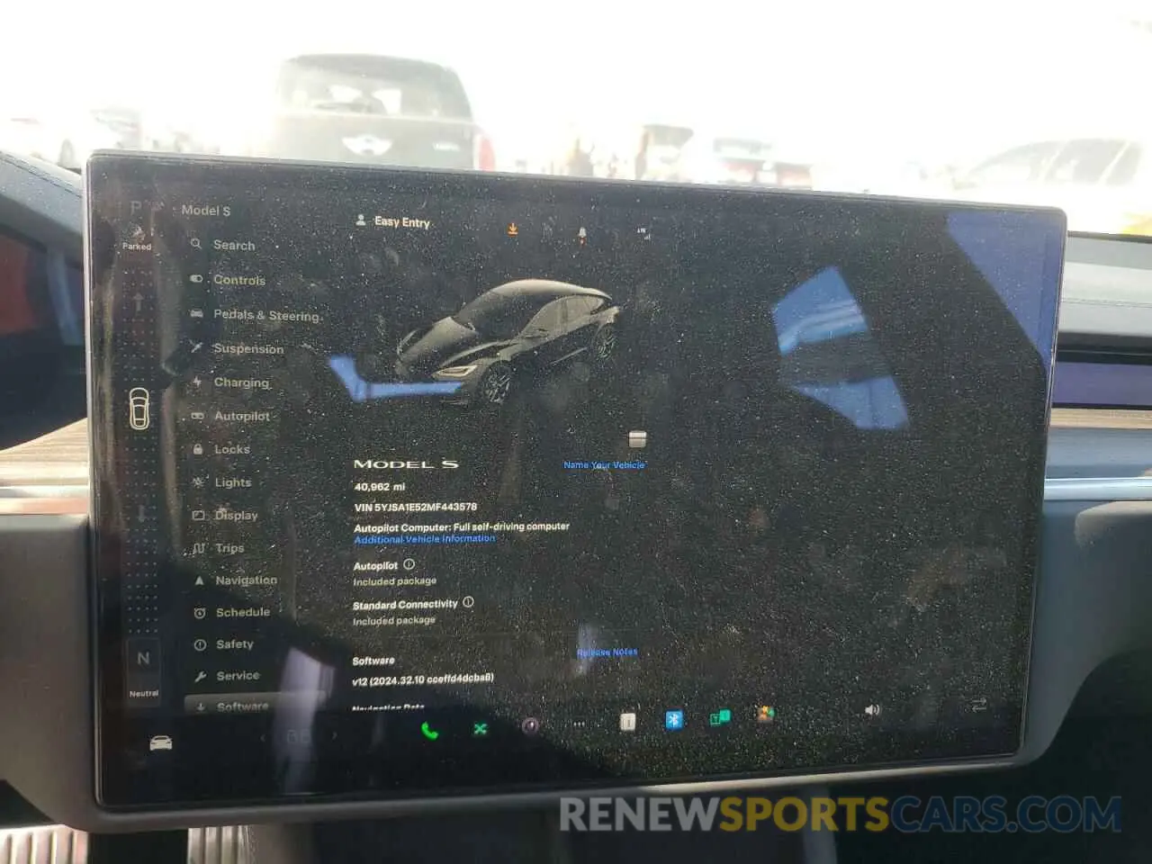 9 fotografías del automóvil dañado 5YJSA1E52MF443578 TESLA MODEL S 2021