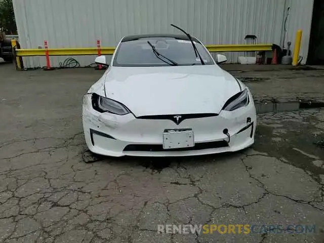 10 fotografías del automóvil dañado 5YJSA1E54MF439287 TESLA MODEL S 2021