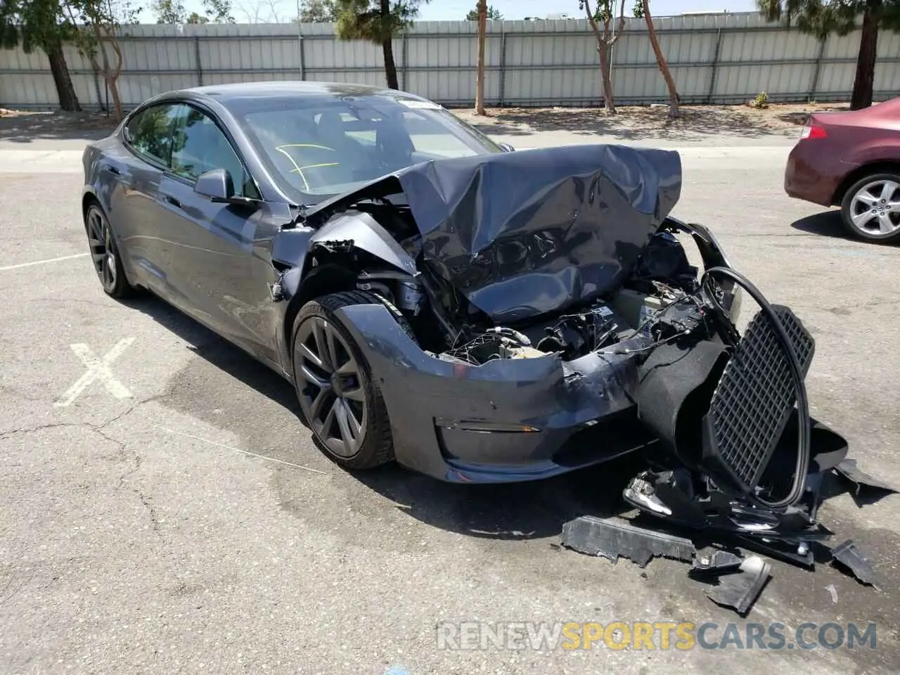 1 fotografías del automóvil dañado 5YJSA1E55MF428430 TESLA MODEL S 2021