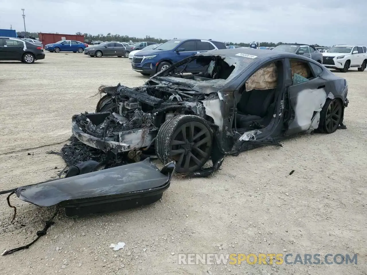 1 fotografías del automóvil dañado 5YJSA1E55MF435586 TESLA MODEL S 2021
