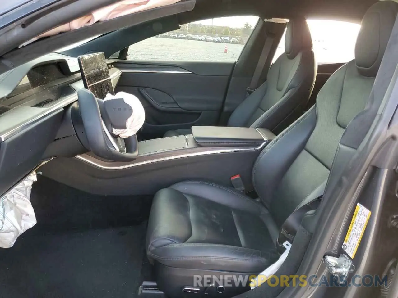 7 fotografías del automóvil dañado 5YJSA1E55MF435863 TESLA MODEL S 2021