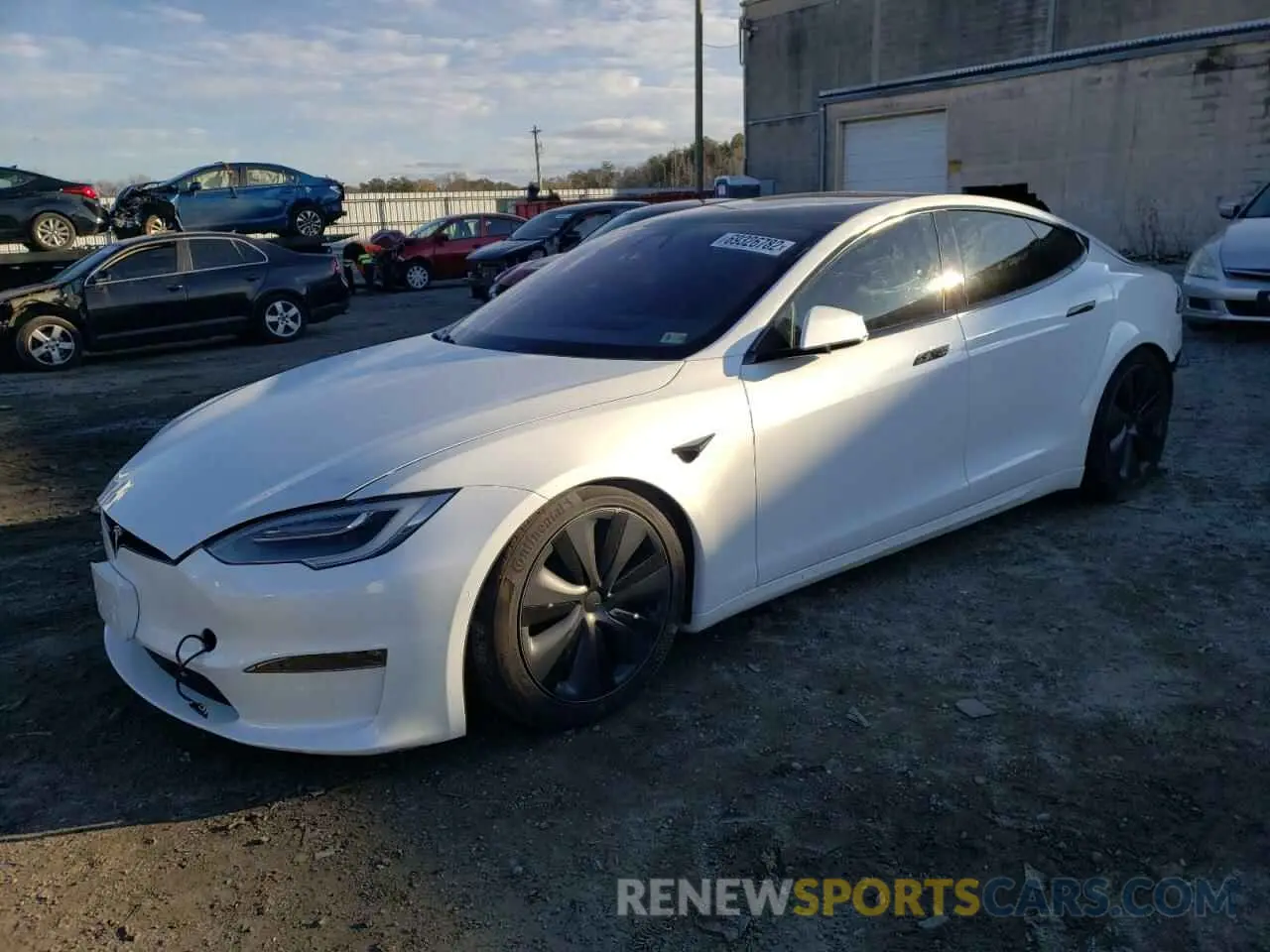 1 fotografías del automóvil dañado 5YJSA1E55MF441713 TESLA MODEL S 2021