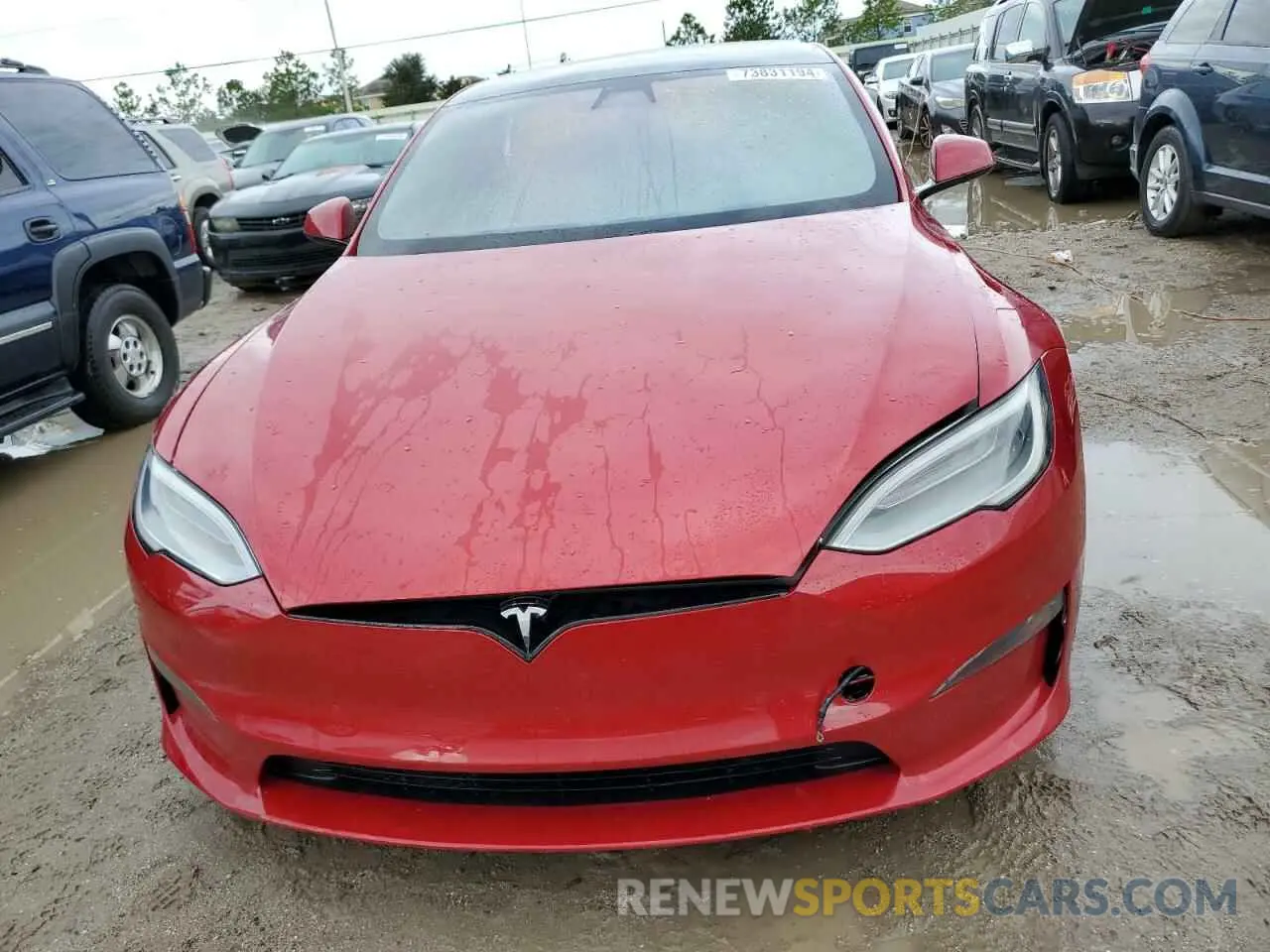 5 fotografías del automóvil dañado 5YJSA1E57MF435363 TESLA MODEL S 2021