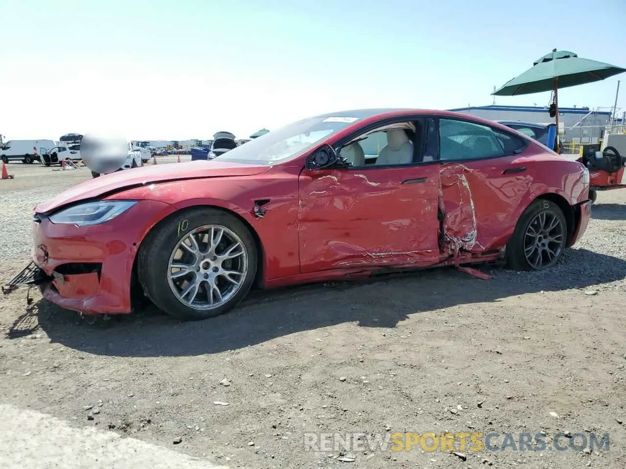 1 fotografías del automóvil dañado 5YJSA1E57MF448808 TESLA MODEL S 2021