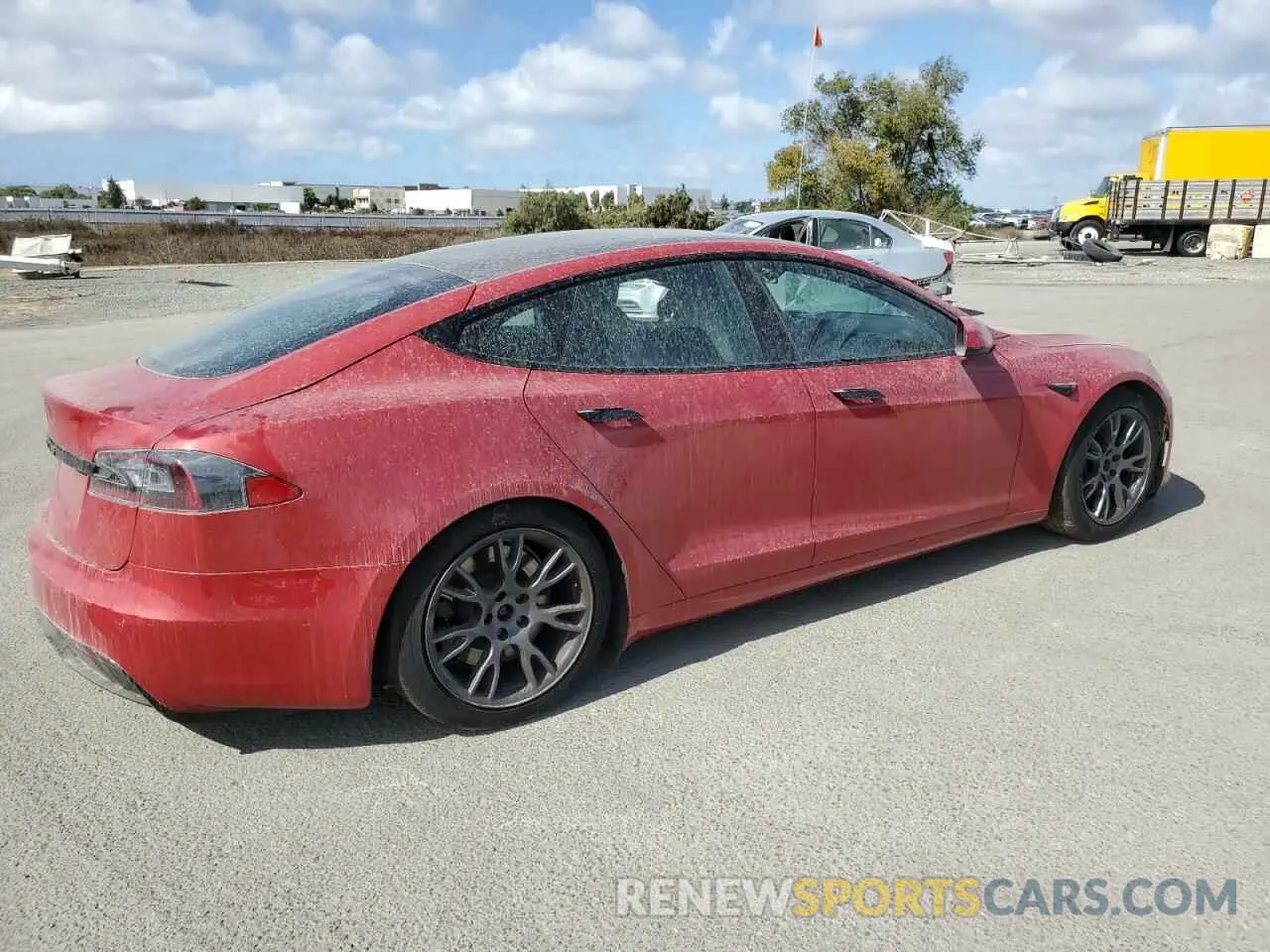 3 fotografías del automóvil dañado 5YJSA1E57MF448808 TESLA MODEL S 2021