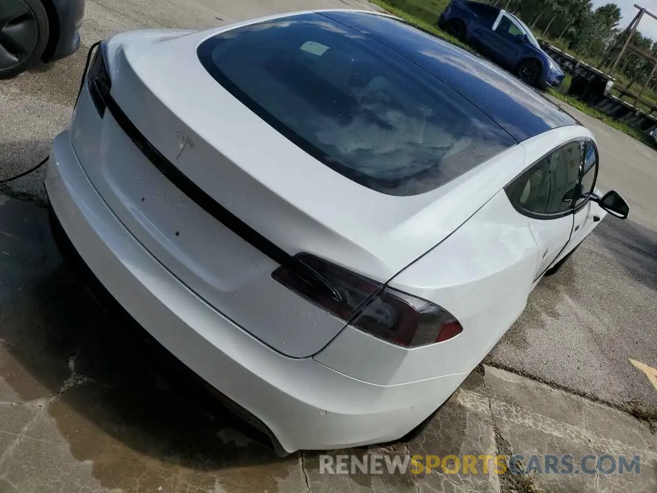 3 fotografías del automóvil dañado 5YJSA1E57MF453359 TESLA MODEL S 2021