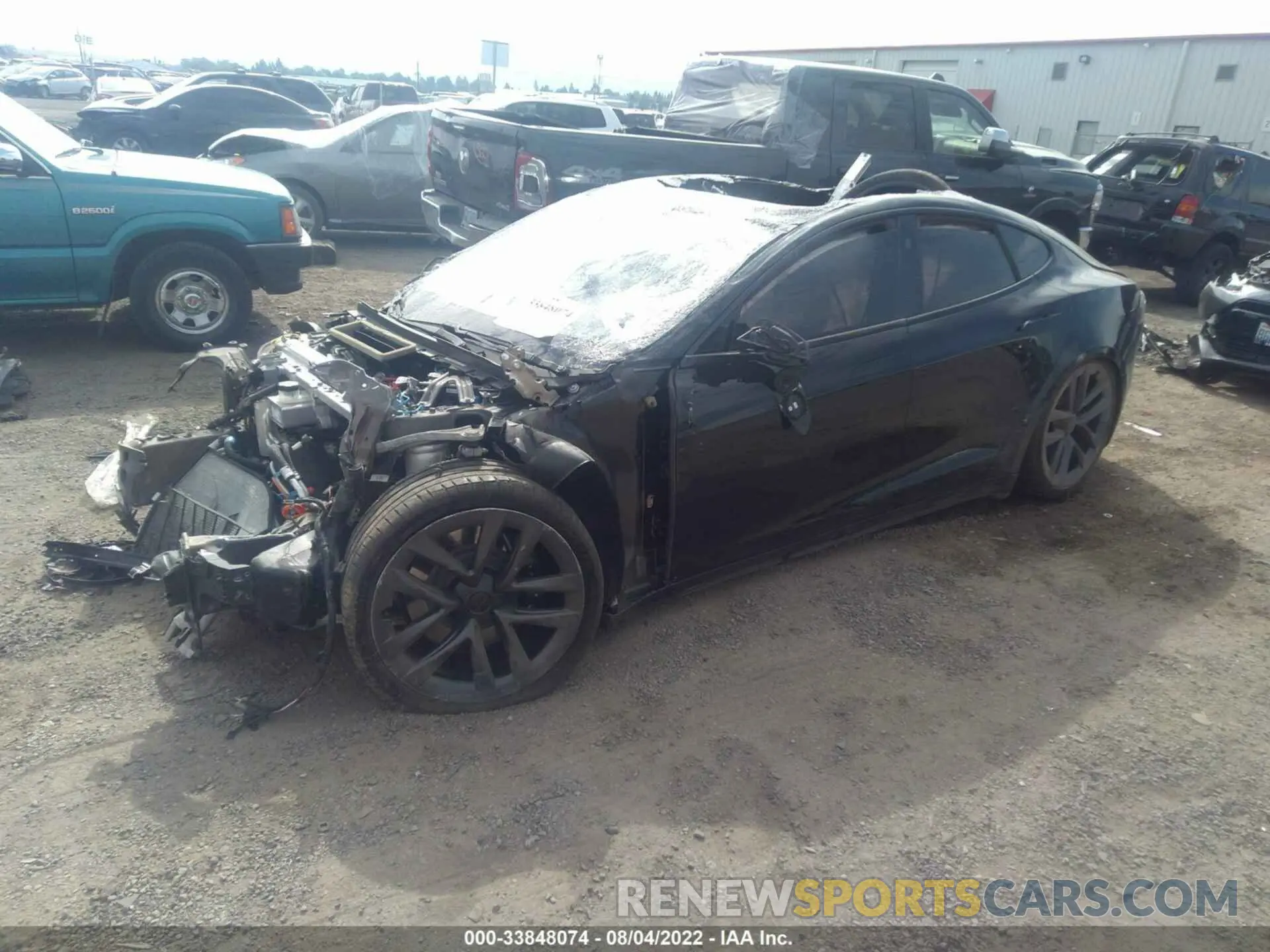 2 fotografías del automóvil dañado 5YJSA1E5XMF437849 TESLA MODEL S 2021