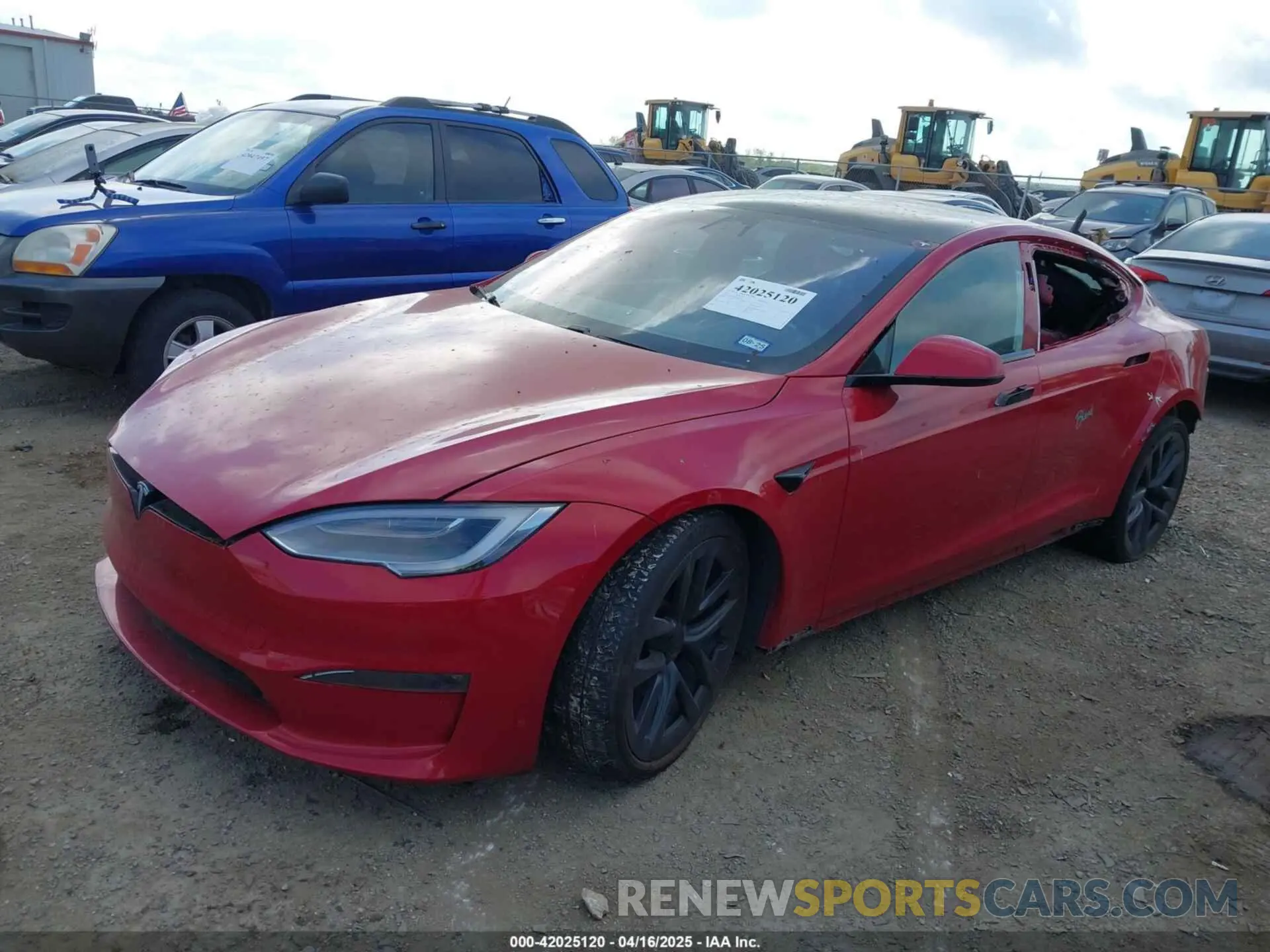 2 fotografías del automóvil dañado 5YJSA1E60MF447203 TESLA MODEL S 2021