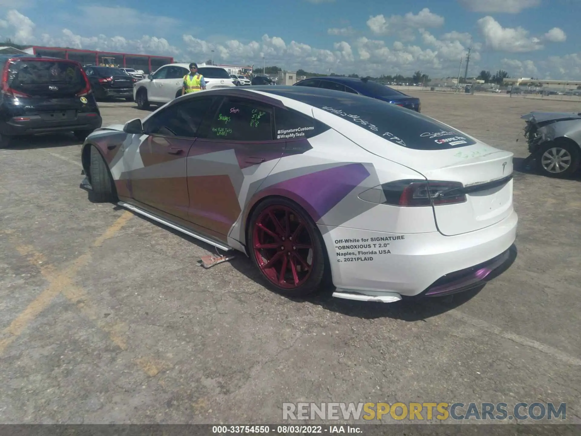 3 fotografías del automóvil dañado 5YJSA1E60MF450876 TESLA MODEL S 2021