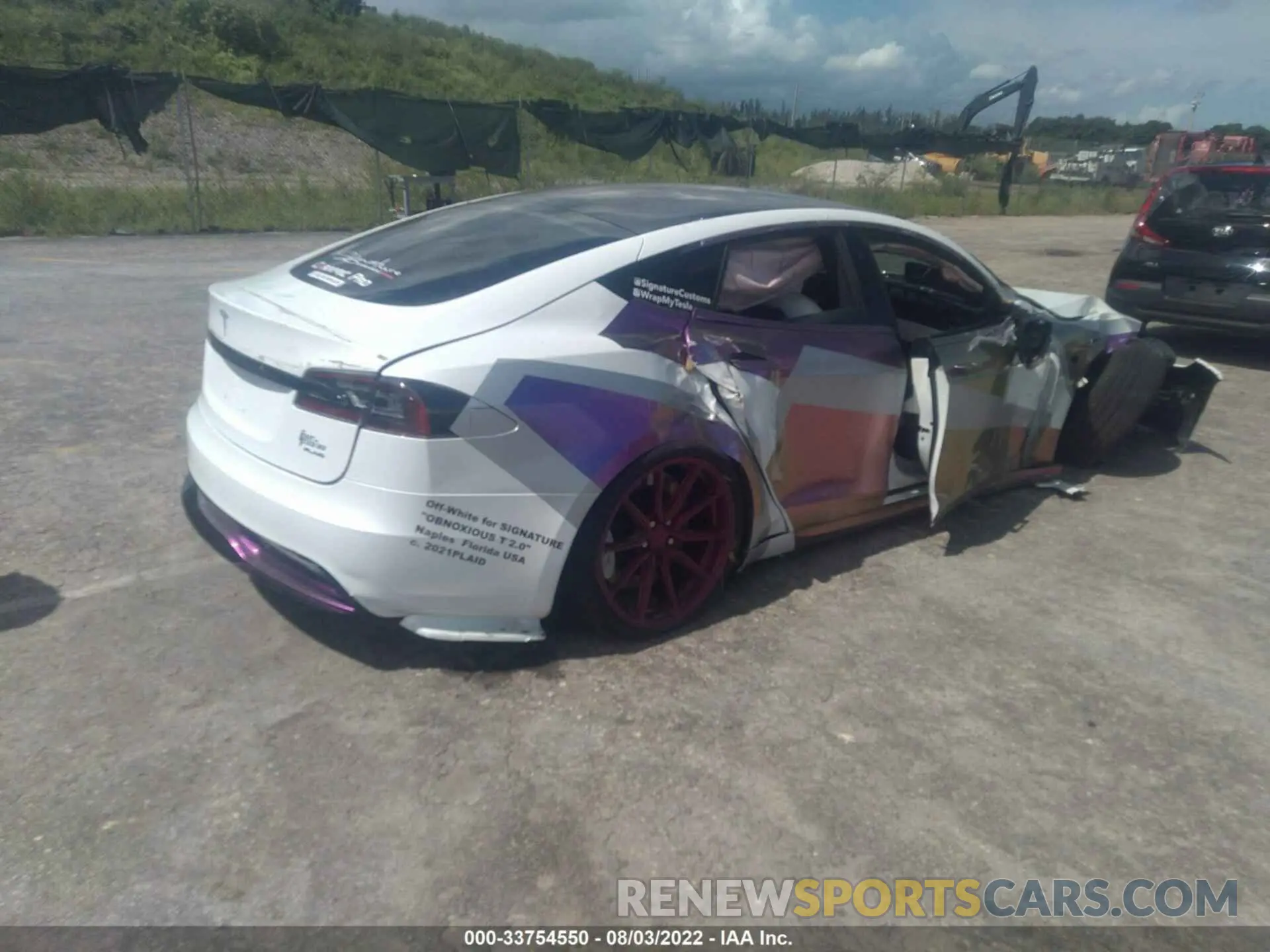 4 fotografías del automóvil dañado 5YJSA1E60MF450876 TESLA MODEL S 2021