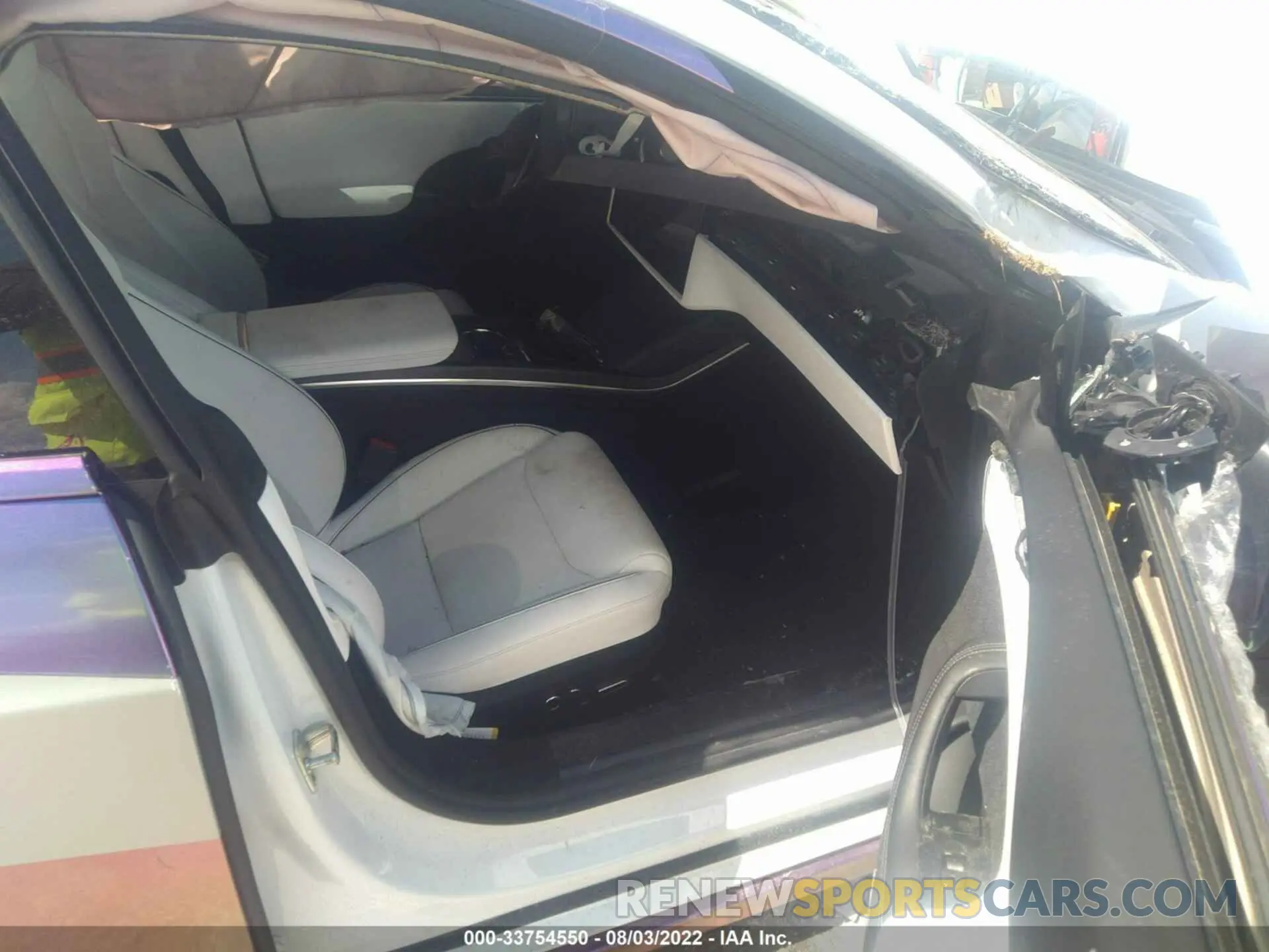 5 fotografías del automóvil dañado 5YJSA1E60MF450876 TESLA MODEL S 2021