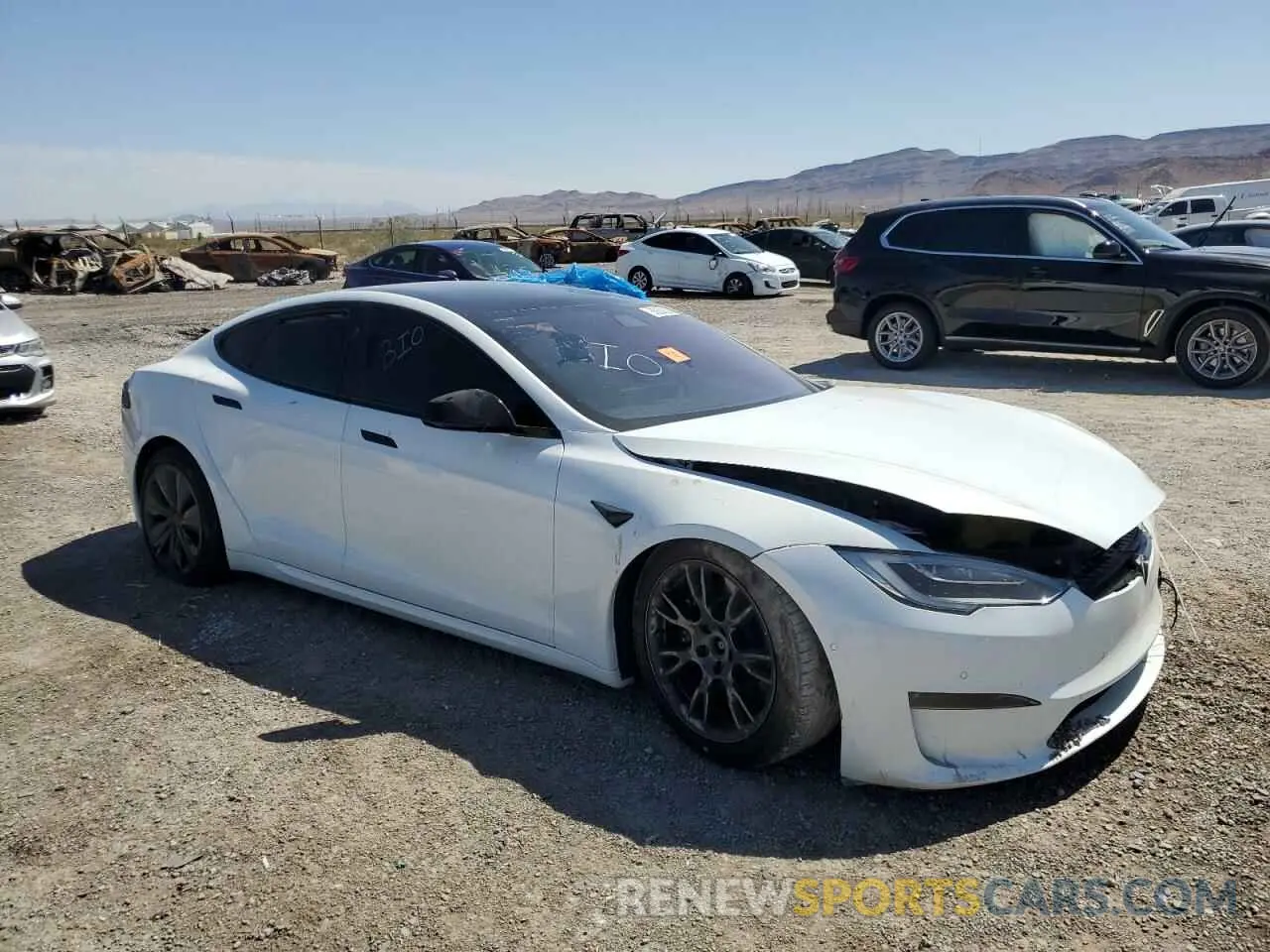 4 fotografías del automóvil dañado 5YJSA1E62MF442617 TESLA MODEL S 2021