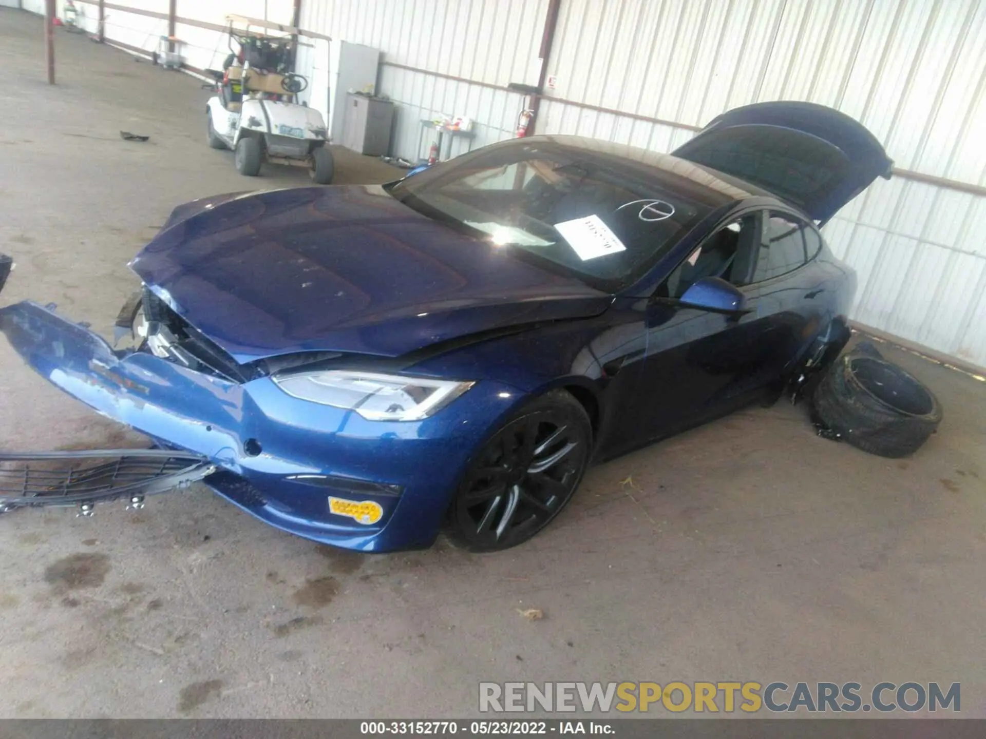 2 fotografías del automóvil dañado 5YJSA1E62MF442763 TESLA MODEL S 2021