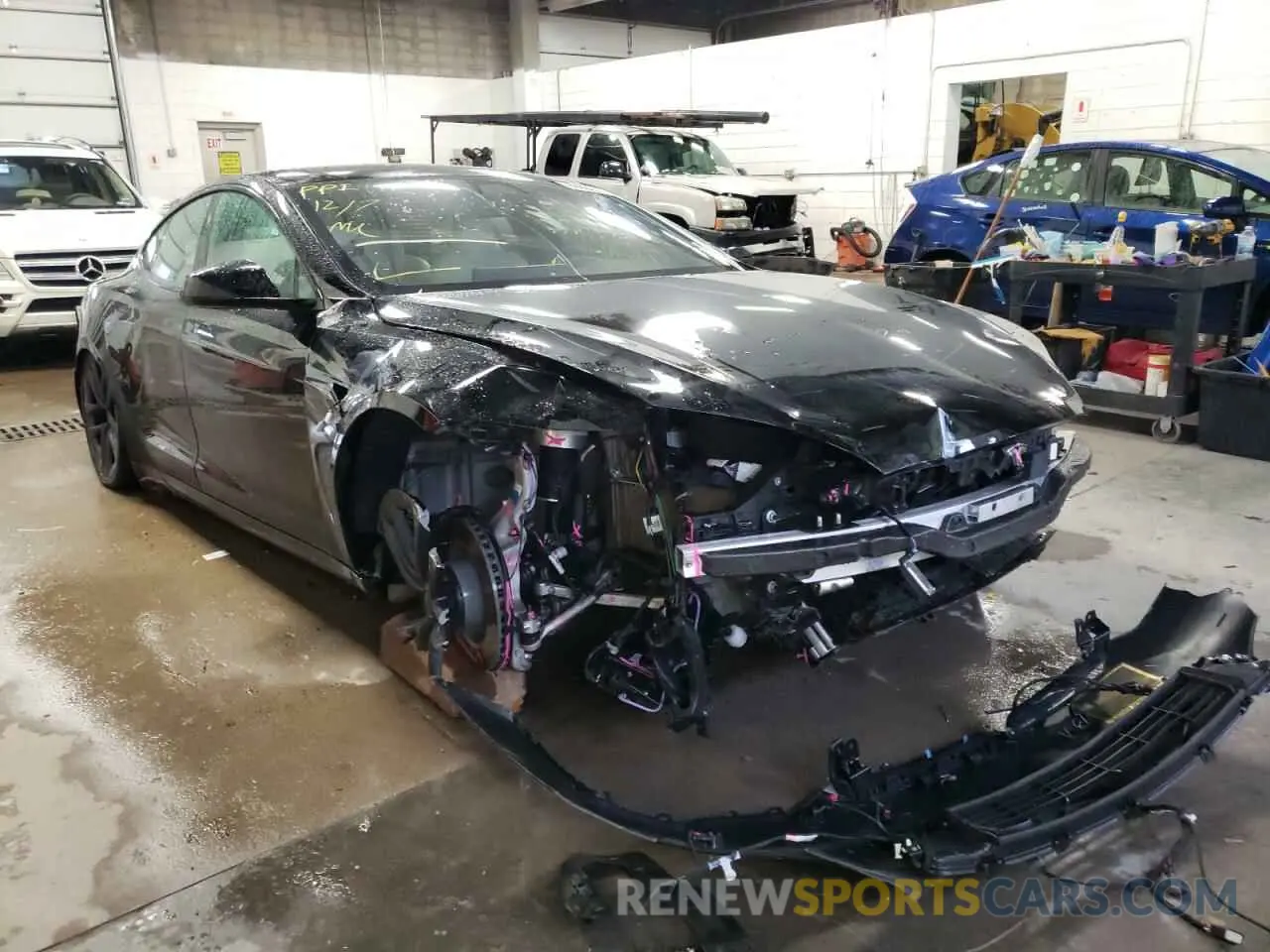 1 fotografías del automóvil dañado 5YJSA1E63MF432050 TESLA MODEL S 2021