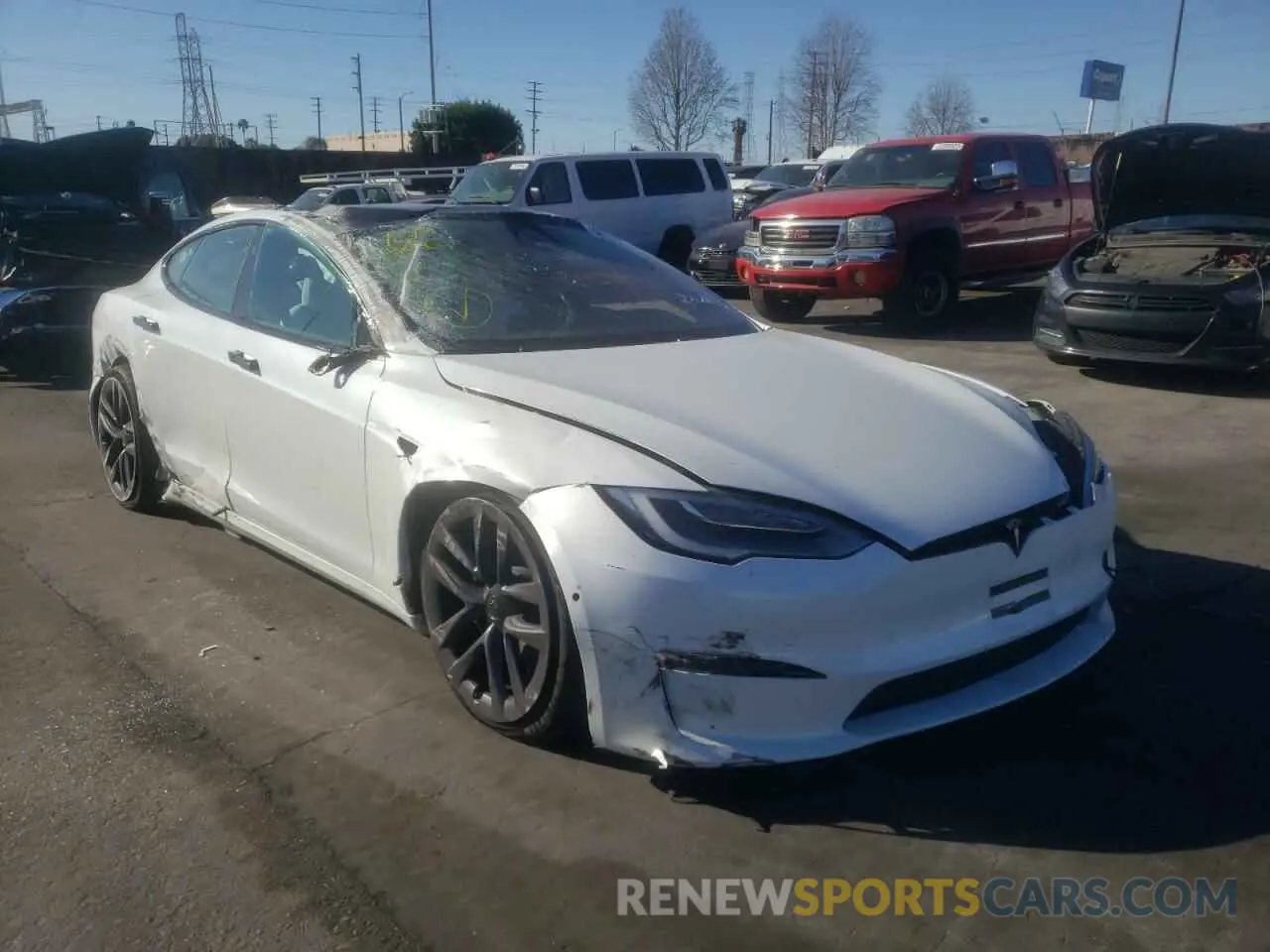 1 fotografías del automóvil dañado 5YJSA1E63MF435093 TESLA MODEL S 2021