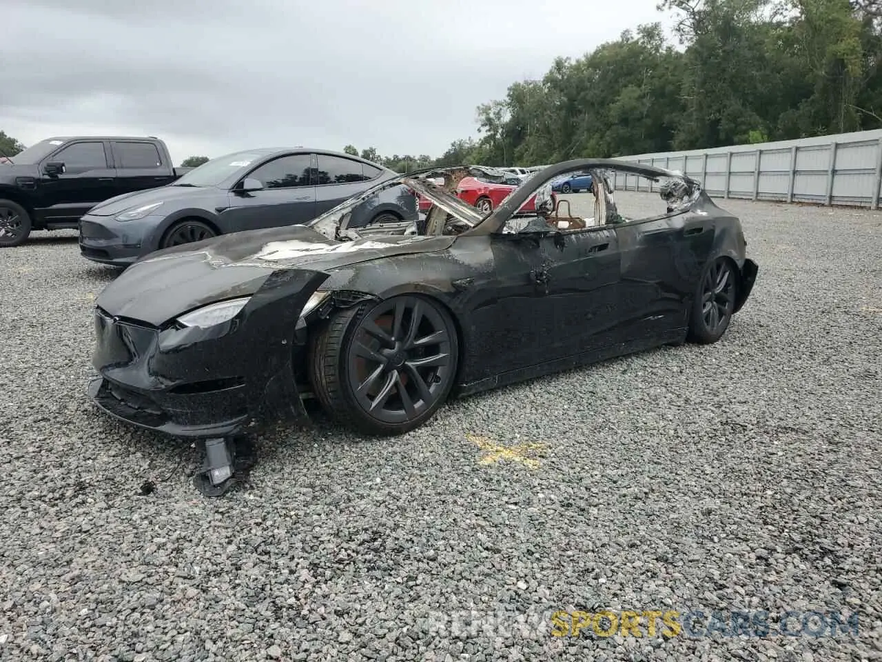 1 fotografías del automóvil dañado 5YJSA1E63MF452301 TESLA MODEL S 2021