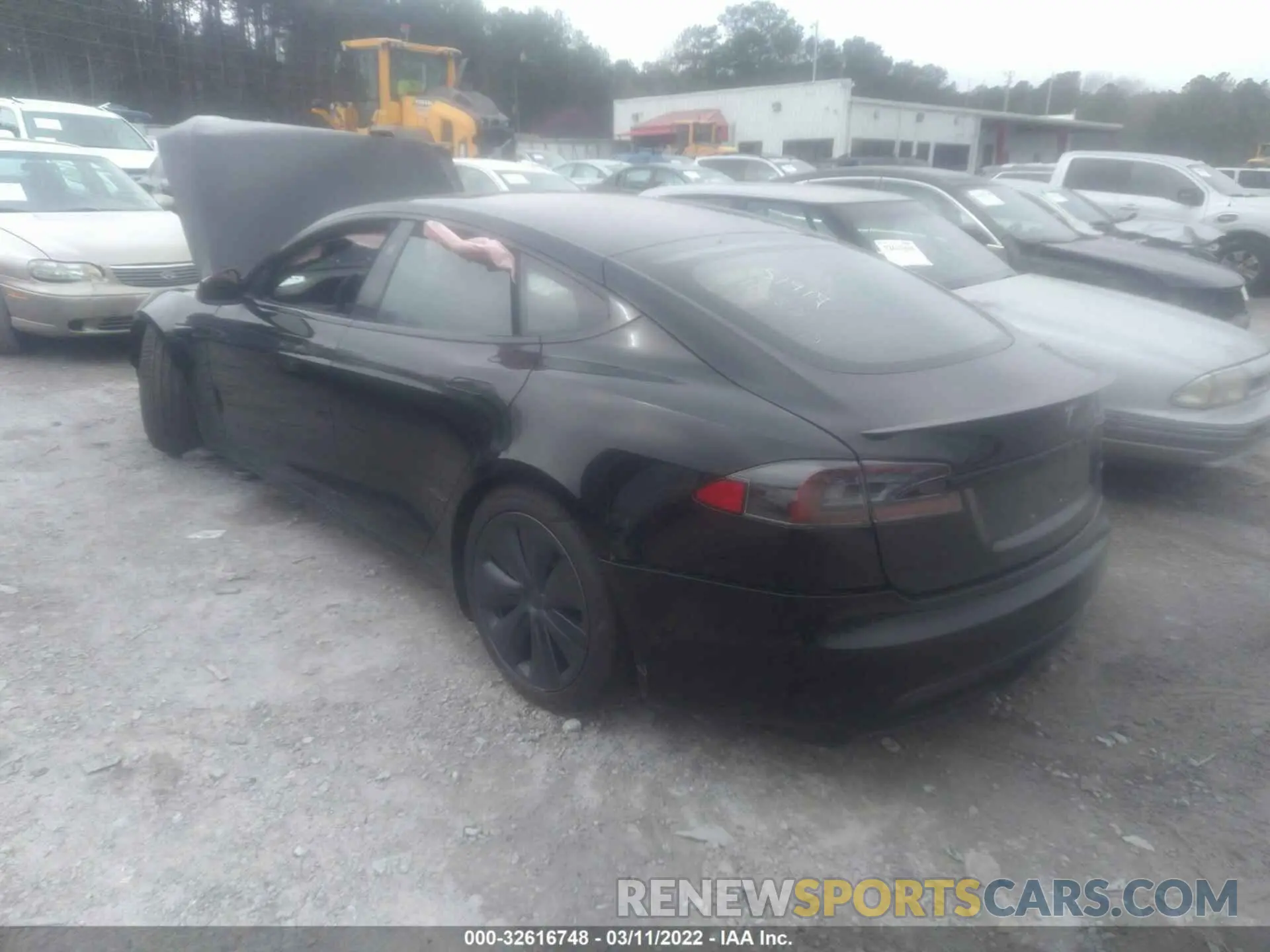 3 fotografías del automóvil dañado 5YJSA1E64MF451917 TESLA MODEL S 2021