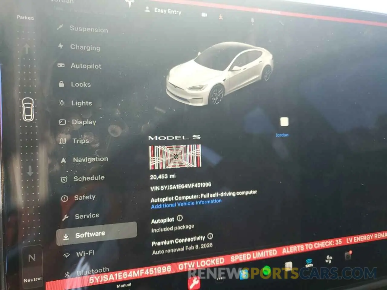 9 fotografías del automóvil dañado 5YJSA1E64MF451996 TESLA MODEL S 2021