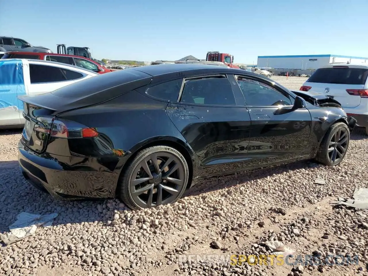 3 fotografías del automóvil dañado 5YJSA1E65MF430784 TESLA MODEL S 2021