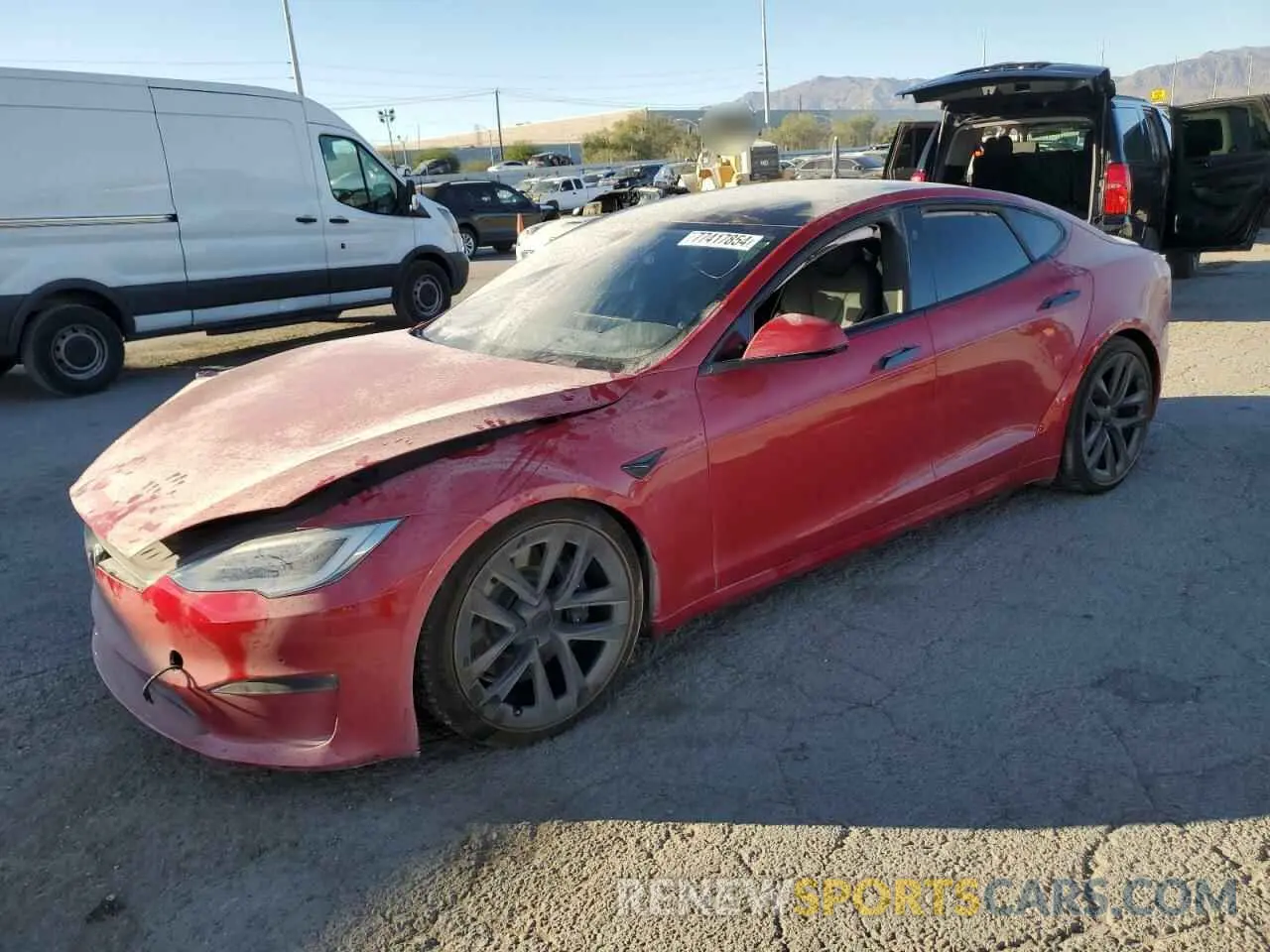 1 fotografías del automóvil dañado 5YJSA1E65MF435922 TESLA MODEL S 2021