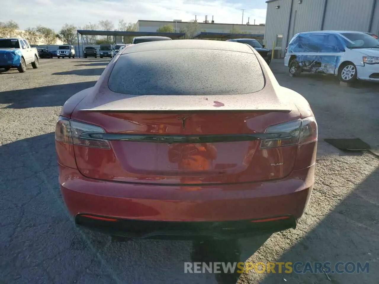 6 fotografías del automóvil dañado 5YJSA1E65MF435922 TESLA MODEL S 2021
