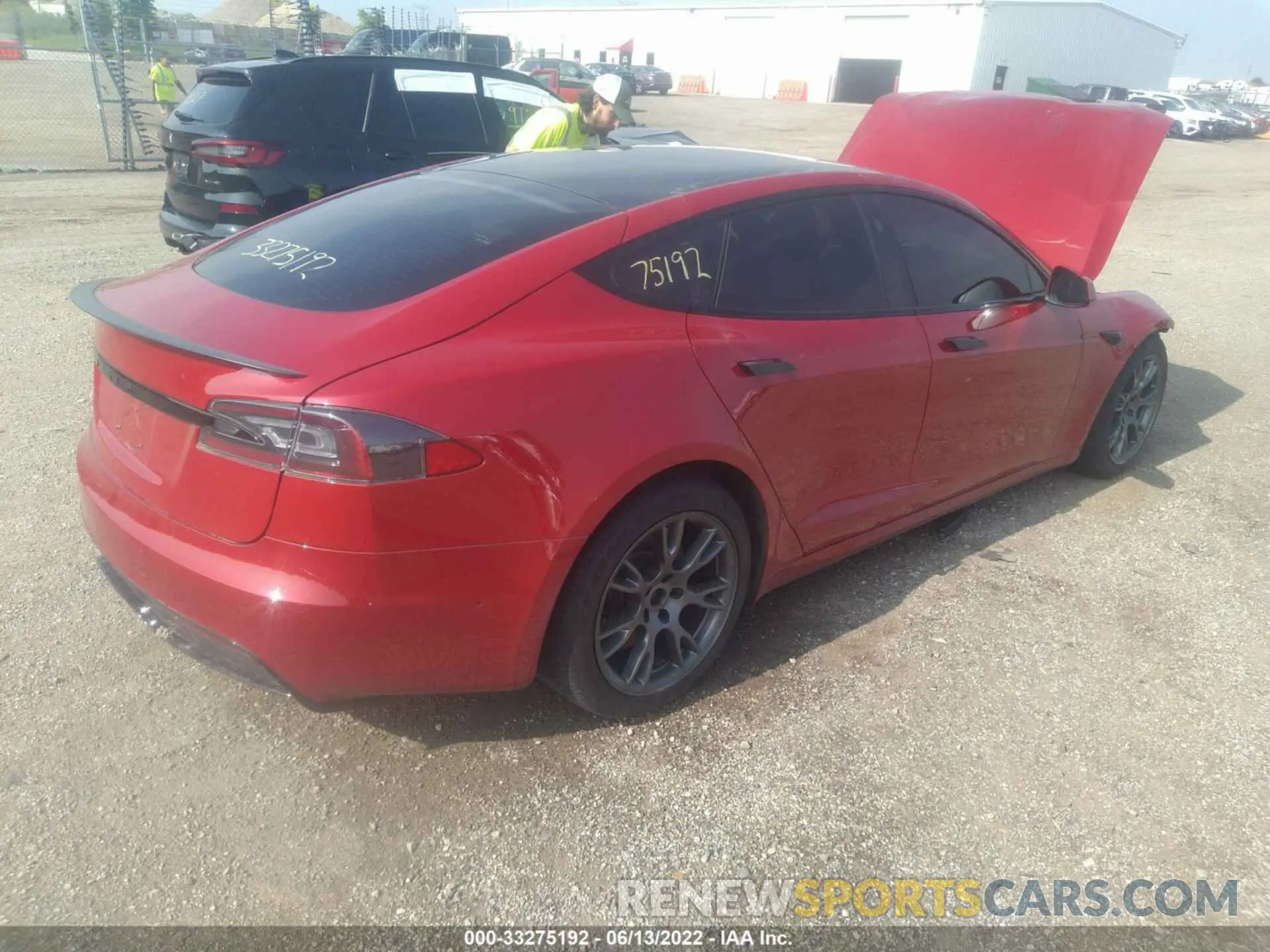 4 fotografías del automóvil dañado 5YJSA1E65MF442417 TESLA MODEL S 2021