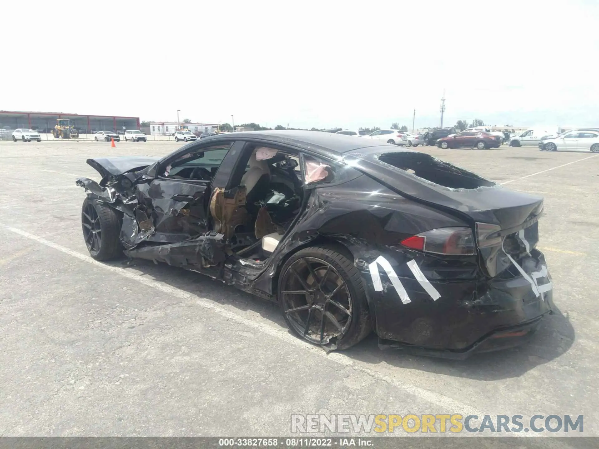 3 fotografías del automóvil dañado 5YJSA1E66MF431443 TESLA MODEL S 2021